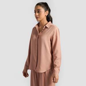 เสื้อเชิ้ตติดกระดุมแบบพื้นฐานสำหรับใส่ออกกำลังกาย สีผิว - Product Image 3
