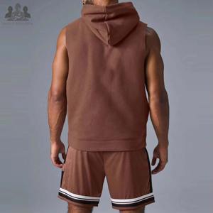 <b>Men's</b> 100% Cotton <b>Sleeveless</b> Hoodies for Workout Gym Fitness-Eco-Friendly Breathable Outdoor Bodybuilding Muscle Wear - Product Image 5