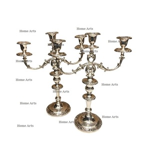 Juego de 2 Portavelas de Aluminio de Buena Calidad con Tamaño y Forma Personalizados, Centro de Mesa de Candelabro de Home Arts - Product Image 4