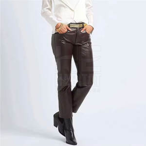 Pantalones de Cuero Cómodos para Mujer, Cuero Suave de Primera Calidad, Estilo Clásico para Uso Casual de Adultos - Product Image 2