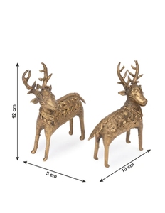 Par de Ciervos Decorativos de Arte Dokra, Adorno de 6 Pulgadas, Dorado, Decoración Moderna para el Hogar, Adorno de Mesa para Sala de Estar - Product Image 6