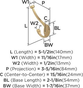ตะขอแขวนผนังสองง่ามตกแต่งตะขอสีบรอนซ์แชมเปญสำหรับเสื้อโค้ทหมวกกระเป๋าเป้สะพายหลังกระเป๋าห้องน้ำและสำนักงาน - Product Image 5