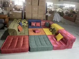 Disen Möbel anpassbare Boden mehrfarbige Stoff Schnitts ofa Wohnzimmer Canape Roche Bobois Divano Mah Jong Sofa