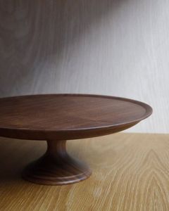 HANDMADE DESGIN ROUNDED SHAPE BIRTHDAY <b>CAKE</b> SERVING Stand For Party Celebration <b>Wooden</b> <b>Cake</b> Server - Product Image 5