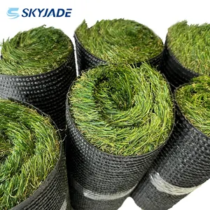 Karpet Rumput Lanskap 44Mm SKYJADE Dewtw-bi, Karpet Rumput Hijau Alami Pemandangan Rumput Buatan