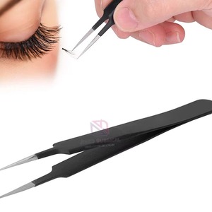 Custom Made Black Straight Stainless Steel <b>Eyelash</b> Tweezers 2026 Unique Style Professional Beauty <b>Applicator</b> Durable | Hot Sale - Product Image 5