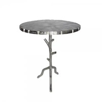 Table d'appoint de luxe en métal gaufré plaqué or faite à la main meubles en aluminium pour la maison salon usage décoratif