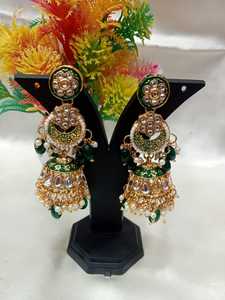 ชุดเครื่องประดับเจ้าสาวสไตล์รอยัลกรีน ชุบทองหนา สร้อยคอ ต่างหู ติกก้า งานฝีมือระดับพรีเมียม คอลเลคชั่นงานแต่งงานสำหรับผู้หญิง | - Product Image 5