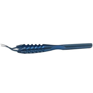 Forceps de capsulorhexis à pointe acérée dentelée à action croisée interverrouillable, largeur 1,5 mm, instruments chirurgicaux ophtalmiques - Product Image 2