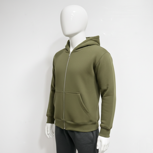 Vente en gros de sweats à capuche en coton à fermeture éclair, imprimés numériquement, avec logo, 360 g/m², coupe courte, entièrement zippés, style vintage, pour hommes - Product Image 2