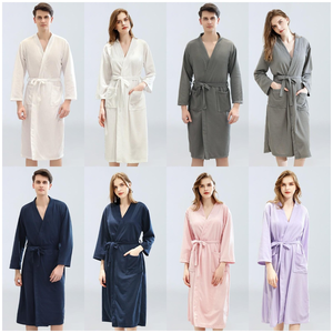 Peignoir gaufré printemps-été pour femme, combinaison <span class=keywords><strong>de</strong></span> sauna épaisse, robe <span class=keywords><strong>de</strong></span> bain absorbante à séchage rapide pour <span class=keywords><strong>homme</strong></span>, idéale pour les vacances - Product Image 6