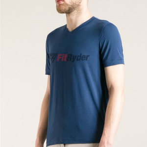 Camisetas Deportivas Ecológicas de Alta Calidad Personalizadas, de Secado Rápido, Cuello en V, Blancas para Hombre, de Algodón Sólido, Precio Económico al por Mayor - Product Image 2