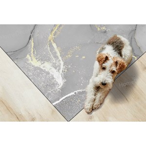 Tapis moderne gris imprimé marbre : doux, populaire, design mural, tapis fin non tissé - Product Image 4