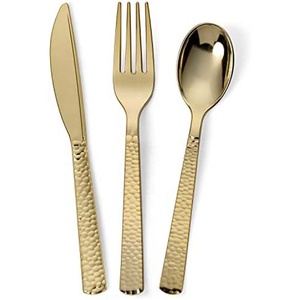 Ensemble de couverts en acier inoxydable poli miroir argenté avec un design moderne de poignée épaisse et plate de style dessin animé - Product Image 5