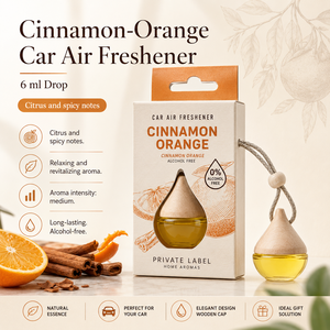 Désodorisant pour voiture à la cannelle et à l'orange, marque privée, 6 ml, OEM |   Parfum de voiture sans alcool |   Espagne UE - Product Image 2