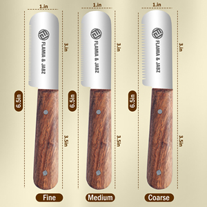 Juego de aseo para perros Flamia ecológico, mango grande de palisandro, cuchillos peladores de madera, cuchillo de cardado de acero inoxidable para Terriers - Product Image 4