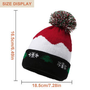Noël tricoté chapeaux enfants hiver chapeau drôle noël tricot <span class=keywords><strong>pompon</strong></span> <span class=keywords><strong>bonnet</strong></span> chaud Festival bonnets avec broderie garçon fille - Product Image 2