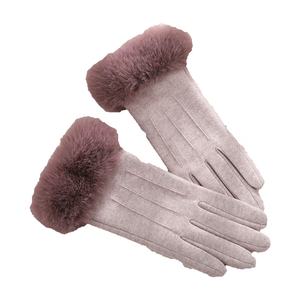 Gants en cuir de mouton naturels respirants pour l'hiver, couleur marron, en laine chaude, à la mode, vente en gros - Product Image 4