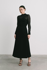 High Quality Rayon Spandex Woven <b>Fabric</b> HANI LONG SKIRT Comfortable Stylish Black Womens Skirts High Waist Good Price - Product Image 4