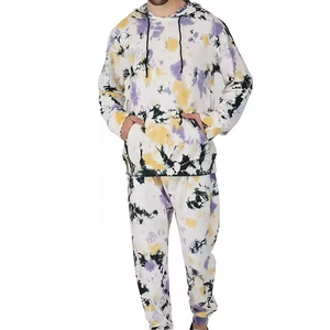 Diseño personalizado Tie Dye Skull Unisex Chándal Transpirable Oversized Winter Short Set Sin Sudadera con capucha para hombres y mujeres para adultos - Product Image 3