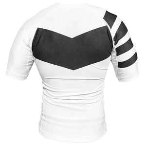 Combinaison de compression personnalisée blanche/noire pour hommes, vêtements de combat - Product Image 1