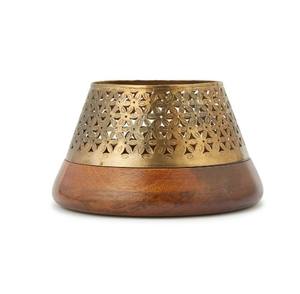 Support de lumière T en métal en laiton avec Base en bois pour la maison salon dessus de Table décoratif fête de mariage Festival décor de noël - Product Image 2