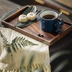 Plateau Plateau à thé carré en bois Plateau à dessert Home (One Color-S) - Product Image 6