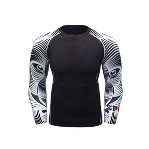 Culturismo de alta calidad 220g camisas de compresión de poliéster para ropa deportiva Unisex precio transpirable de secado rápido - Product Image 1