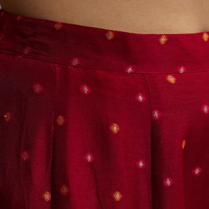 Vente de gros Costume Palazzo en soie ombré orange et rouge avec imprimé Bandhani Vêtements ethniques pour femmes Usine de vêtements OEM Fournisseur en gros - Product Image 6