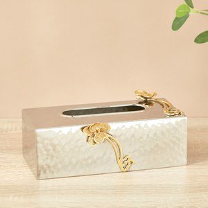 Antique bégonia fleurs Design métal boîte à mouchoirs serviette accessoires Prime qualité métal boîte à mouchoirs porte-serviettes hôtel fournitures - Product Image 6