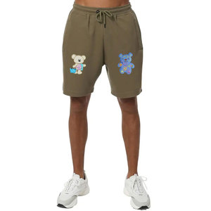 Shorts décontractés confortables pour hommes, taille XS, avec cordon de serrage élastique, motif uni, appliqué, coupe classique, prix raisonnable - Product Image 5