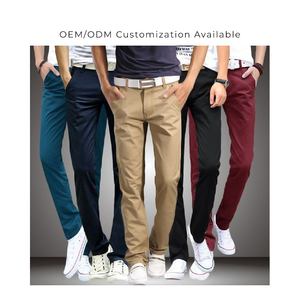 Pantalon formel en tricot de toile respirant pour hommes, pantalon d'été extensible urbain, confortable pour tous les jours, coupe droite et douce - Product Image 6