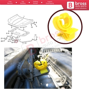 BSP1089 Hood Bonnet Hold Stay Prop Rod <b>Clip</b> 13249044 for - Product Image 5