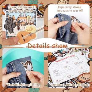 Wester bordado de hierro en parches para sombrero 45 piezas vaquero coser apliques parches para chaquetas mochilas parche bordado Vintage - Product Image 4