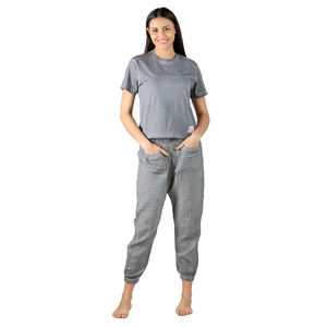 Lady's XL Tamaño 100% Algodón Azul Pama Set Muy demandado Single Jersey Tela Verde Online Summer Loging Dress Media manga - Product Image 1