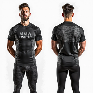 Compresión Fit Rash Guard Kimono De Jiu Jitsu manga corta completa MMA personalizado Bjj Fight Wear diseño sublimado estiramiento - Product Image 6