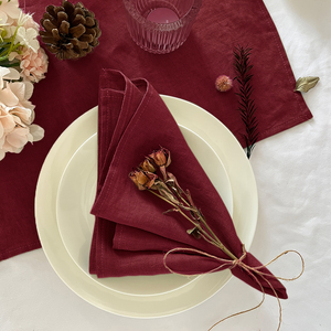 ผ้าเช็ดปากสี่เหลี่ยมขนาด16*16นิ้วที่ทันสมัยระบายอากาศได้นำมาใช้ใหม่สำหรับงานแต่งงานงานเลี้ยงร้านอาหารการตกแต่งอาหารสีทึบที่เรียบง่าย - Product Image 5