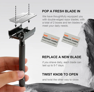 Rasoir de sécurité à double tranchant à peigne ouvert Rasoir à double lame pour le rasage du corps et du bikini en métal durable par ANAAIF - Product Image 3