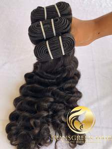 Top Hair Mejor Calidad Raw Indian Virgin Temple Loose Deep Wave Machine Paquete de trama doble Extensiones de cabello humano al por mayor - Product Image 2