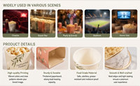 Gobelets à popcorn en kraft avec logo personnalisé, seaux jetables, emballages recyclables pour popcorn