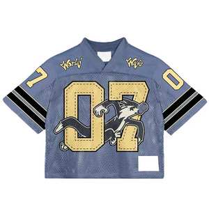 Camiseta de Fútbol Personalizada Extra Grande, Estilo Urbano, Corta, de Malla, Camiseta de Fútbol Americano Cuadrada, Camisetas de Fútbol Sublimadas - Product Image 1