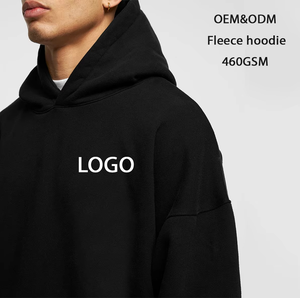 Sweat-shirt à capuche personnalisé en polaire lourde de haute qualité 460g en coton et polyester pour hommes Sweat à capuche brossé avec logo personnalisé - Product Image 2