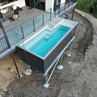 Piscine rectangulaire en acier inoxydable sur mesure pour patio extérieur, luxe modulaire