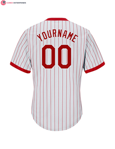 Uniformes de baseball personnalisés Offre Spéciale et maillots de baseball par sublimation maillots de baseball à fines rayures rouges de haute qualité - Product Image 5