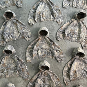 เสื้อฮู้ดลายพรางสำหรับผู้ชายเสื้อฮู้ดลายพรางลายพรางพิมพ์ต้นไม้จริงแบบดิจิทัลหมด - Product Image 4