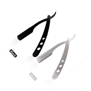 Rasoir de barbier pliant en acier inoxydable pour coupe de cheveux, avec lames interchangeables, couteau de rasage droit personnalisé - Product Image 2