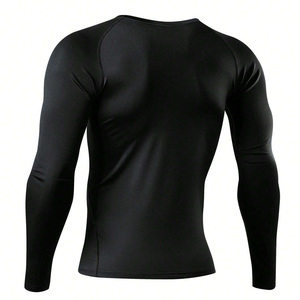 Camiseta ligera de manga larga para gimnasio para hombre, camiseta de compresión de secado rápido con logotipo personalizado impreso, transpirable, a prueba de viento, de talla grande atlética - Product Image 2
