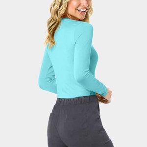 Personnalisé grande taille femmes à manches longues sous gommages chemises Stretch ajusté sous gommages haut t-shirts pour femmes 2025 - Product Image 2