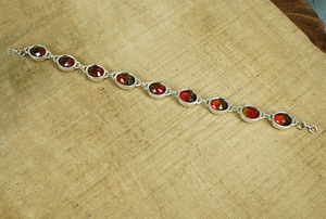 Sandía natural cuarzo piedra preciosa 925 Plata rodio plateado hecho a mano diseñador joyería fina pulsera personalizada para mujer - Product Image 2