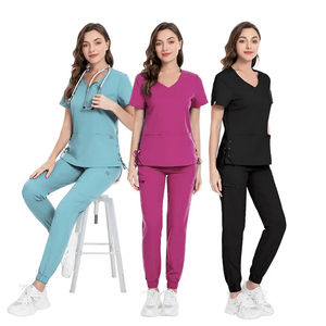 Tenues chirurgicales anti-rides, dessinées à la main, en gros, pour hôpital, avec logo personnalisé, haute qualité, unisexe, en toile - Product Image 6